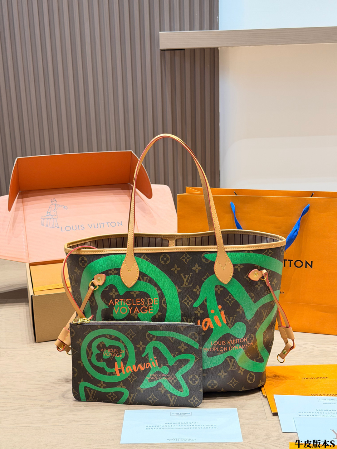 LV Denim Monogram Tote Bag Monogram Canvas Cowhide 4